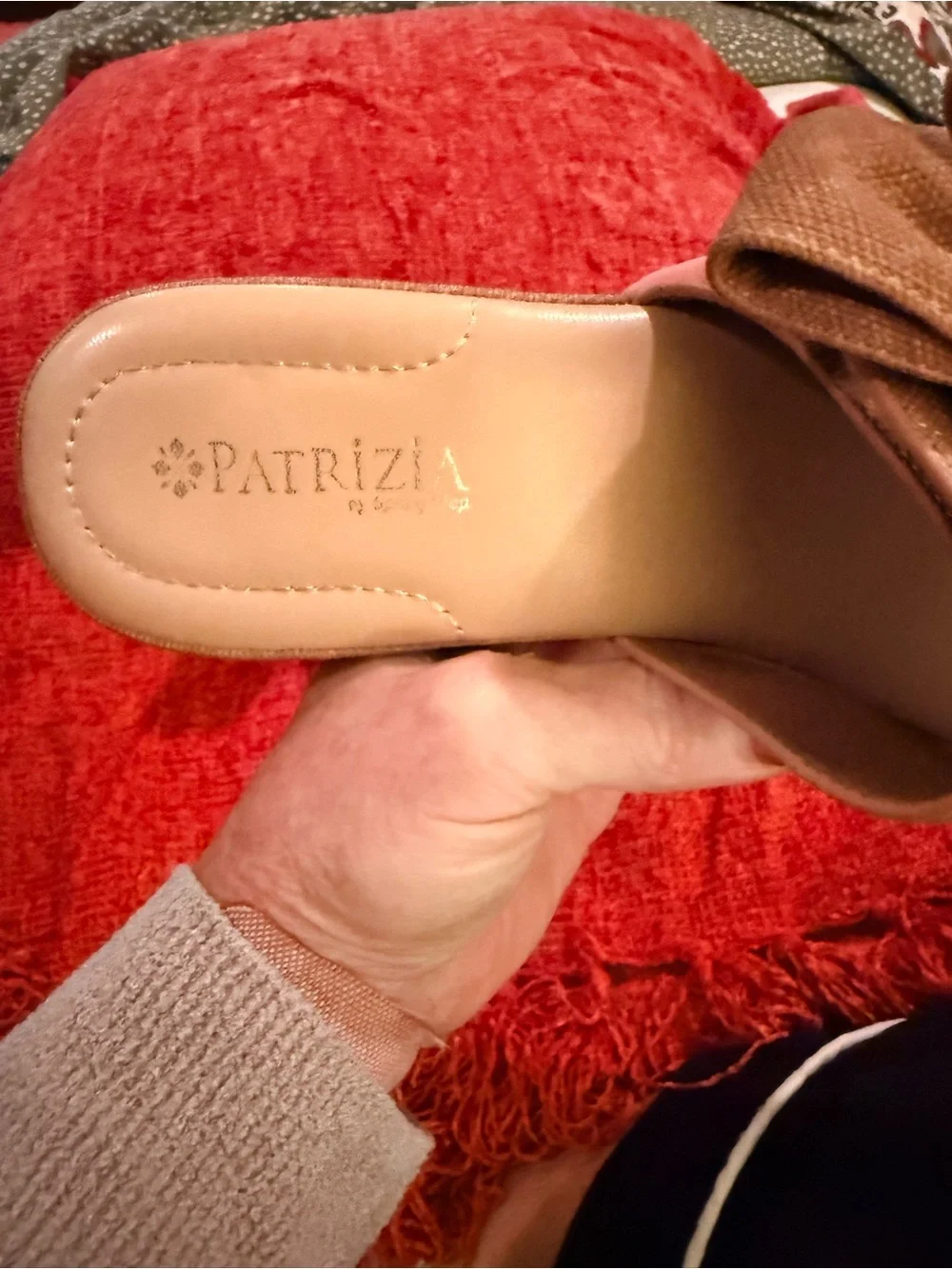 Patrizia Tan Knot Wedge Slide Sandals